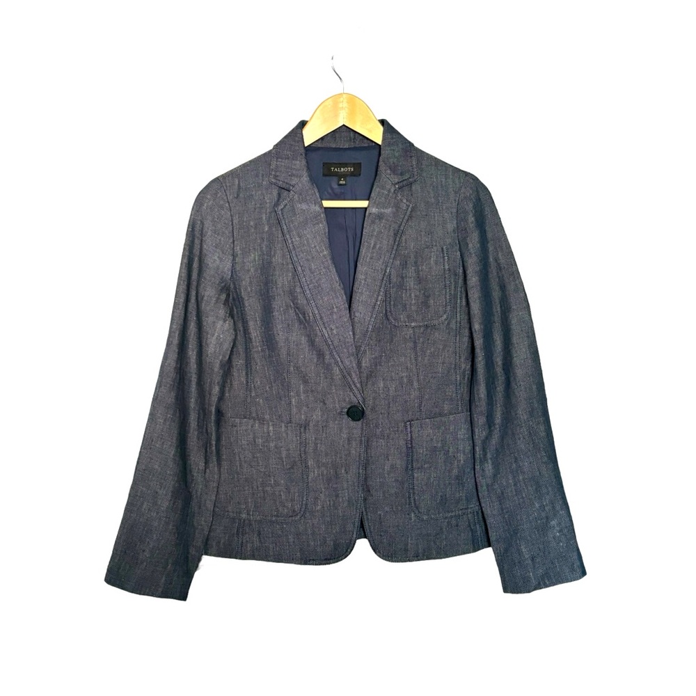 Talbots Linen One Button Jacket 4 - image 1